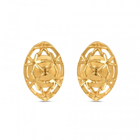 22 Carat Gold Oval Stud Earring