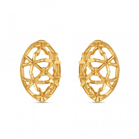 22 Carat Gold Oval Stud Earring