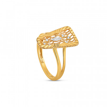 22ct Gold Ring for Ladies | Size O | Rhodium Finish