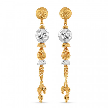 22ct Gold Drop Earring For Women| Rhodium Finish