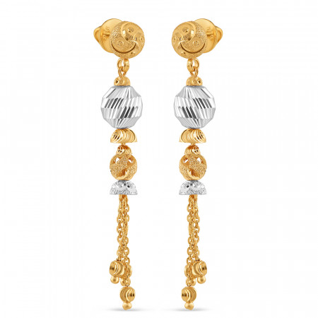 22ct Gold Drop Earring For Women| Rhodium Finish