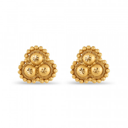 22 carat Gold Stud Earring for Ladies | 18mm