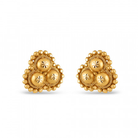 22 carat Gold Stud Earring for Ladies | 18mm