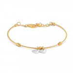 22ct Yellow Gold Wire Bracelet | Rhodium Finish