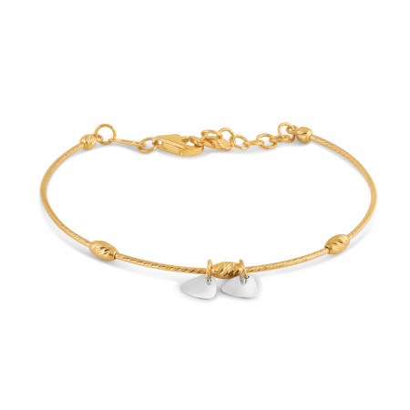22ct Yellow Gold Wire Bracelet | Rhodium Finish