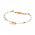 22ct Yellow Gold Wire Bracelet | Rhodium Finish
