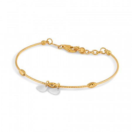 22ct Yellow Gold Wire Bracelet | Rhodium Finish