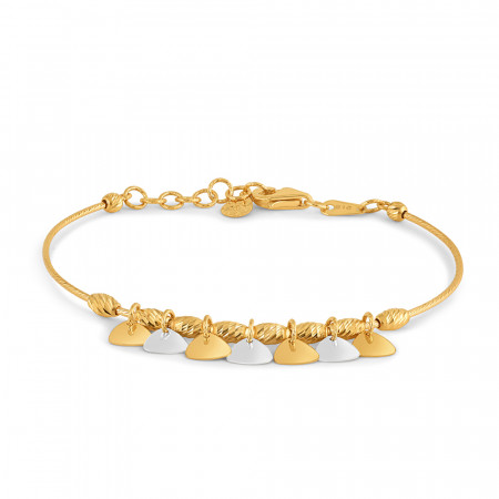 22ct Yellow Gold Wire Bracelet | Rhodium Finish