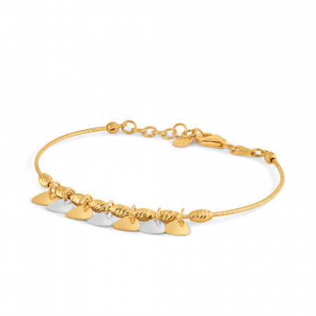 22ct Yellow Gold Wire Bracelet | Rhodium Finish