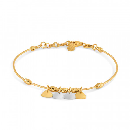 22 carat Yellow Gold Wire bracelet | Rhodium Finish