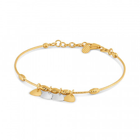 22 carat Yellow Gold Wire bracelet | Rhodium Finish