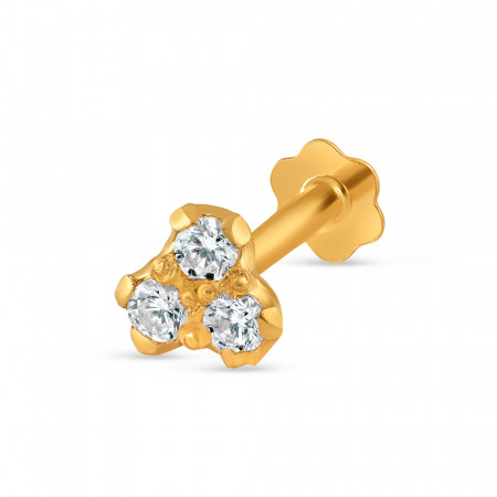 18ct Yellow Gold | CZ Nose Pin Stud | 4.8mm Diameter