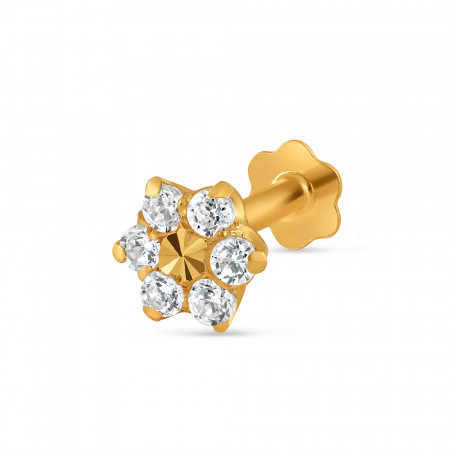 18ct Yellow Gold | CZ Nose Pin Stud | 4.8mm Diameter