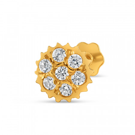 18ct Yellow Gold | CZ Nose Pin Stud | 4.8mm Diameter