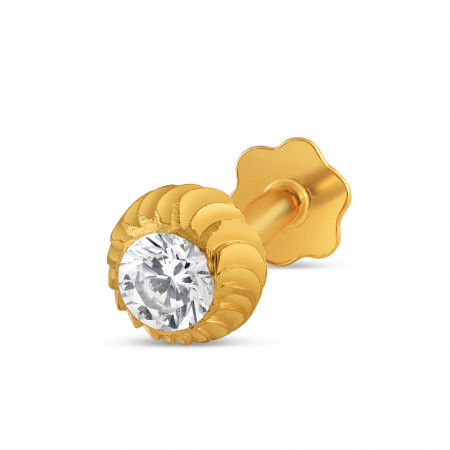 18ct Yellow Gold | CZ Nose Pin Stud | 4.8mm Diameter