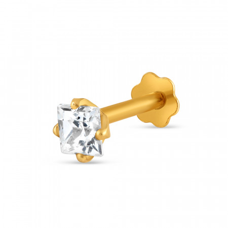 18ct Yellow Gold | CZ Nose Pin Stud | 4.8mm Diameter
