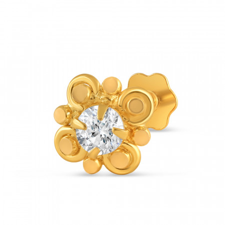 18ct Yellow Gold | CZ Nose Pin Stud | 5.5mm Diameter