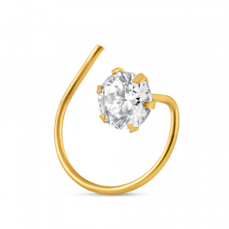 18ct Yellow Gold | CZ Stone Nose Stud | 3.5mm Thick