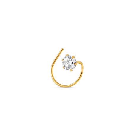 18ct Yellow Gold | CZ Stone Nose Stud | 3.5mm Thick