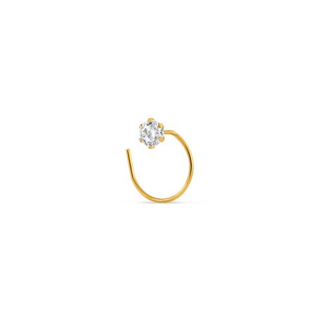 18ct Gold | CZ Stone | Nose Stud in Yellow Gold | 2.9mm Thick