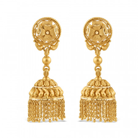 22ct Gold Bridal Jhumkha Earring | Rosettes Collection