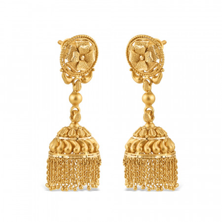 22ct Gold Bridal Jhumkha Earring | Rosettes Collection
