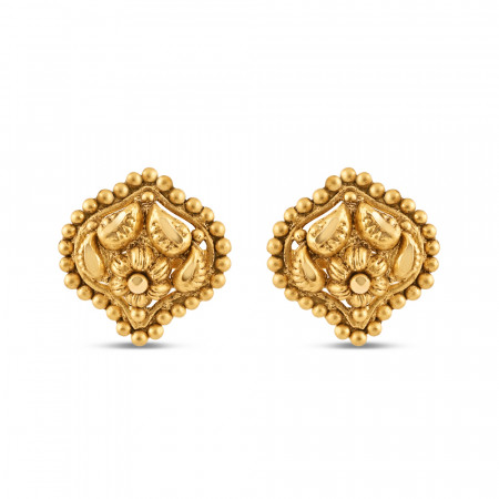 22ct Gold Antique - Styled Stud For Ladies