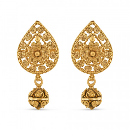22ct Gold Drop Earring For Ladies | Rosettes Collection