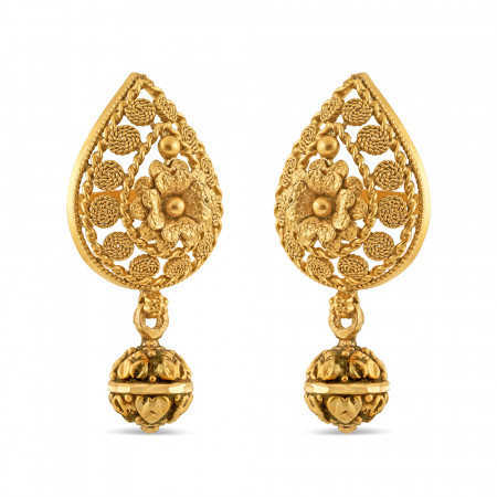 22ct Gold Drop Earring For Ladies | Rosettes Collection