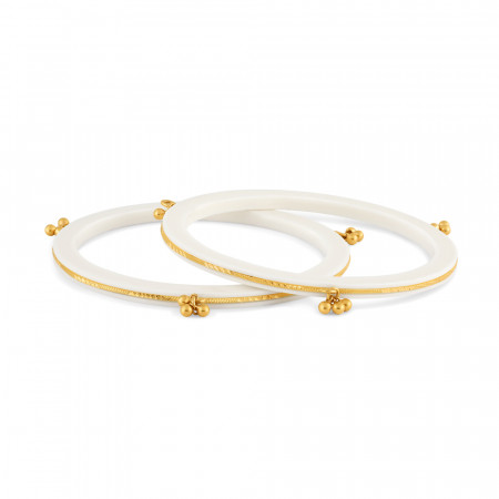 Gujarati traditional bangles in red acrylic with 22ct gold inlay