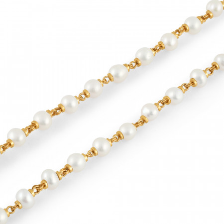 22ct Gold Pearl Chain for Ladies | 19 Inches | 3.8mm | Mediumweight