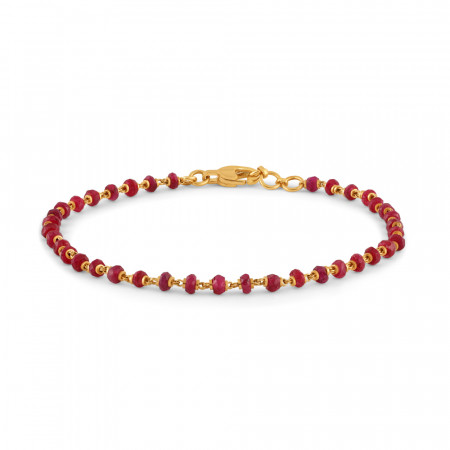 22ct Gold Ruby Bead Bracelet for Ladies | 3.1mm | 7.5 Inches