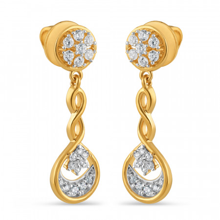 22ct Gold Drop Earring | With CZ Stone