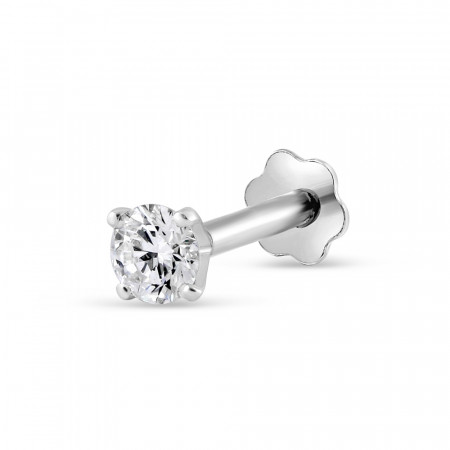 18 carat White Gold 0.12ct Diamond Nosepin with Screw