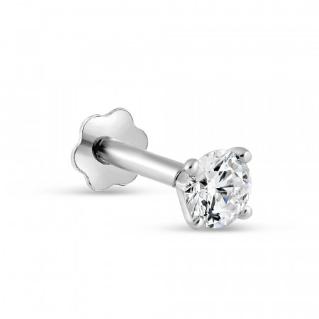 18 carat White Gold 0.12ct Diamond Nosepin with Screw