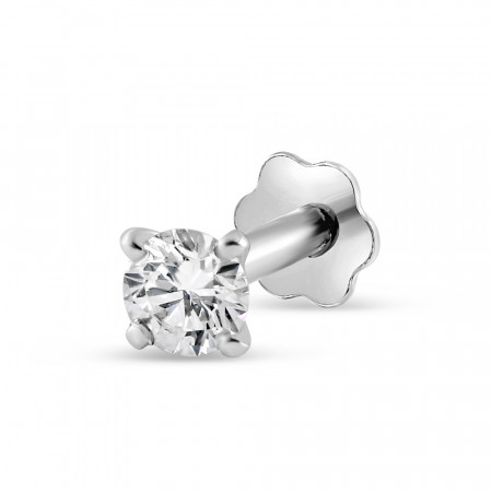 18ct White Gold 0.10ct Diamond Stud Nosepin