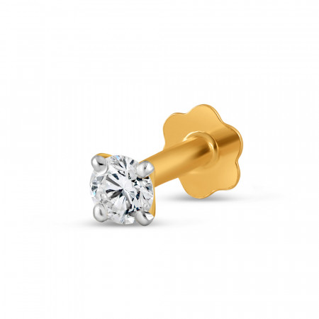 18ct Yellow Gold 0.08ct Diamond Nosepin with Screw