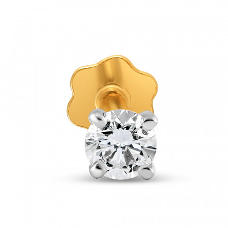 18ct Yellow Gold 0.08ct Diamond Nosepin with Screw