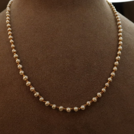 22ct Gold Pearl Chain for Ladies | 19 Inches | 3.1mm 22ct Gold Pearl Chain for Ladies | 19 Inches | 3.1mm