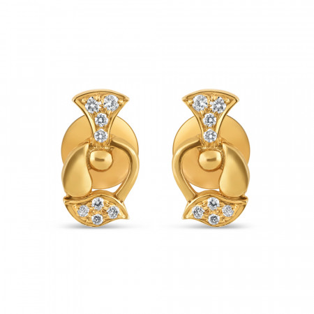22ct Gold Ear Stud with CZ Stones