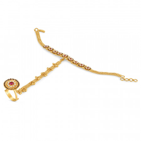22ct Gold Poncha with Pearls and Semiprecious Stones