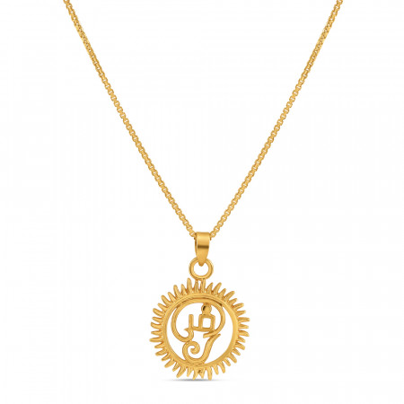 Gold Tamil Om Pendant