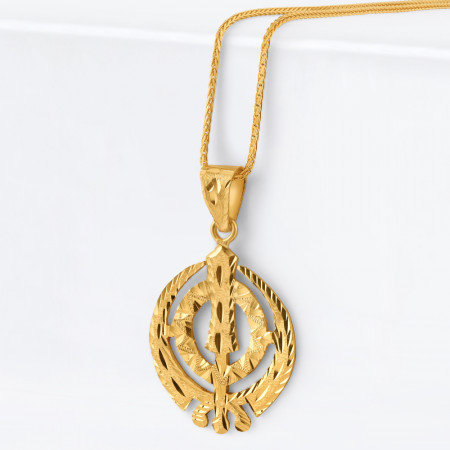 22ct Gold Sikh Khanda Pendant Gold Pendant UK