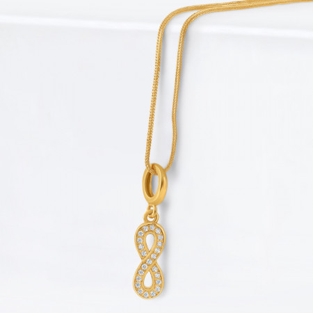 22ct Gold Infinity Pendant | CZ Stones