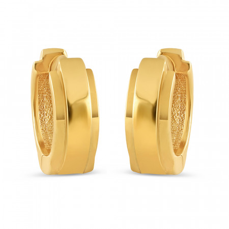 22ct Gold Plain Thick Hoop Earring | 12.5 mm