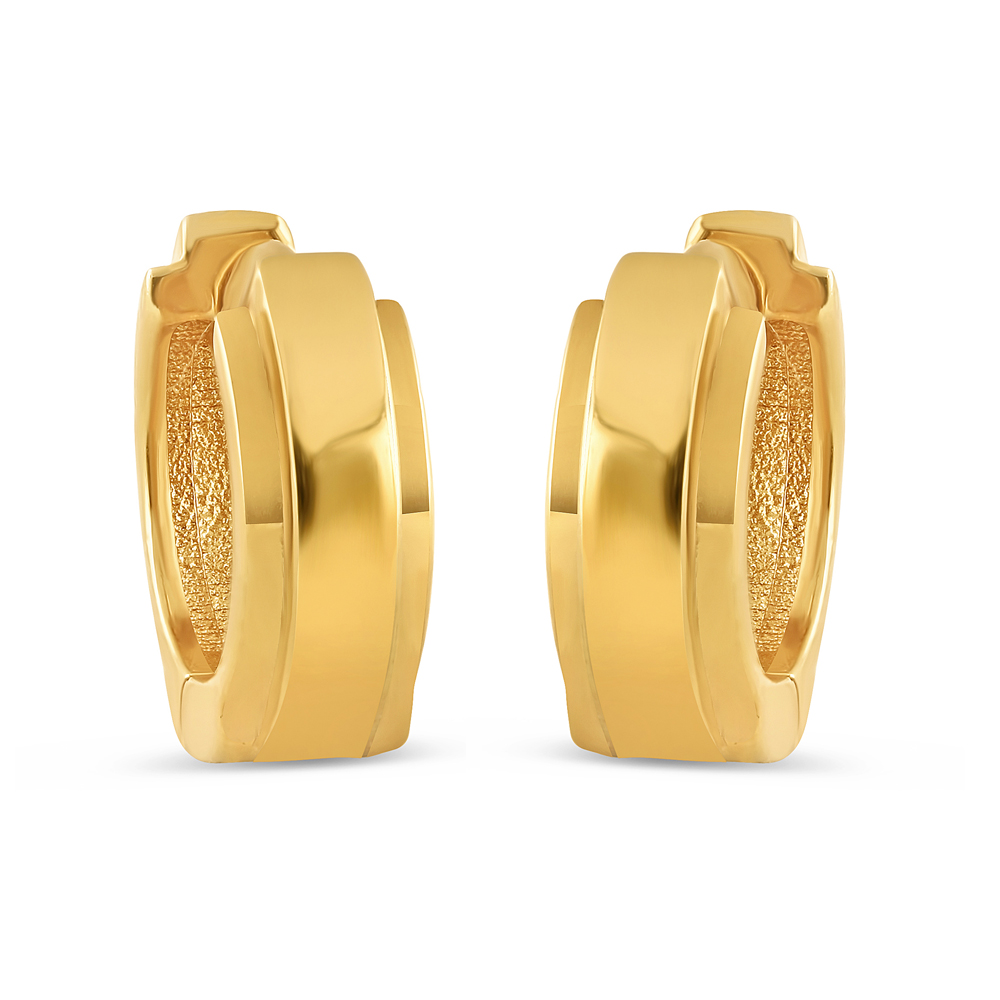 22ct Gold Plain Thick Hoop Earring For Ladies PureJewels UK