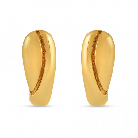 22ct Gold Plain Oval Hoop Earring For Ladies | 11.5 mm