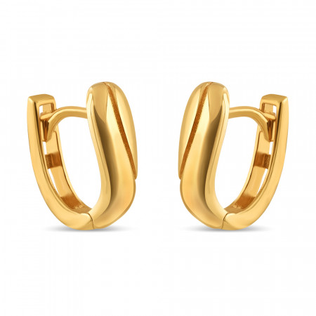 22ct Gold Plain Oval Hoop Earring For Ladies | 11.5 mm