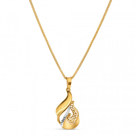 22ct Gold Fancy Pendant For Ladies | Rhodium Finish