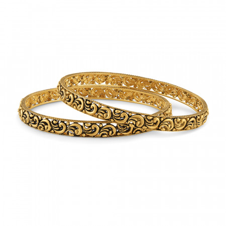 22ct Gold Bangle for Ladies | Rosettes Collection | Size 2.4